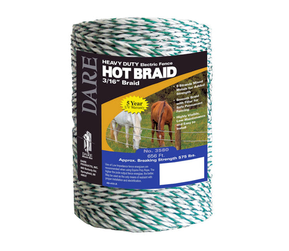 Dare Products Equine Fencing Hot Braid Poly Rope (10