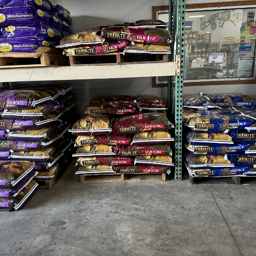 Feed and supplies inside of Wana Feed Service Inc