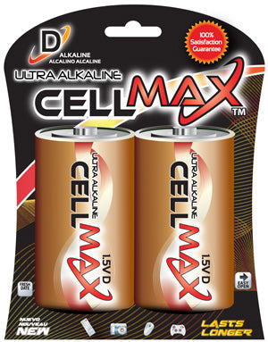 D CELL MAX ALKALINE BLISTER OF 2