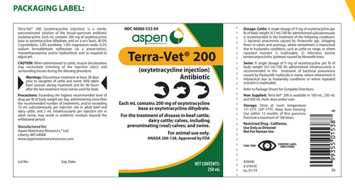 Aspen Terra Vet® 200 Antibiotic (500 mL (16.9 fl oz))