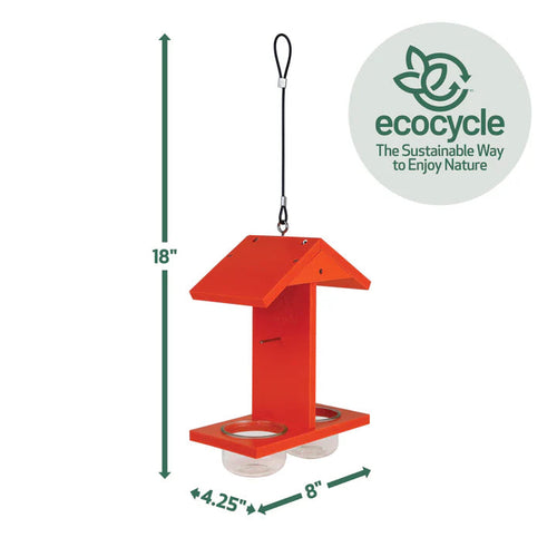 Nature's Way Bird Products EcoCycle™ Citrus Sampler Recycled Plastic Orange and Jelly Oriole Bird Feeder