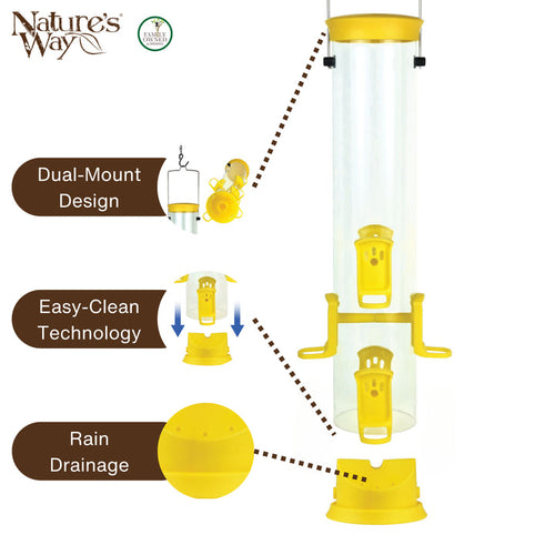 Nature's Way Large Plastic Thistle Tube Bird Feeder